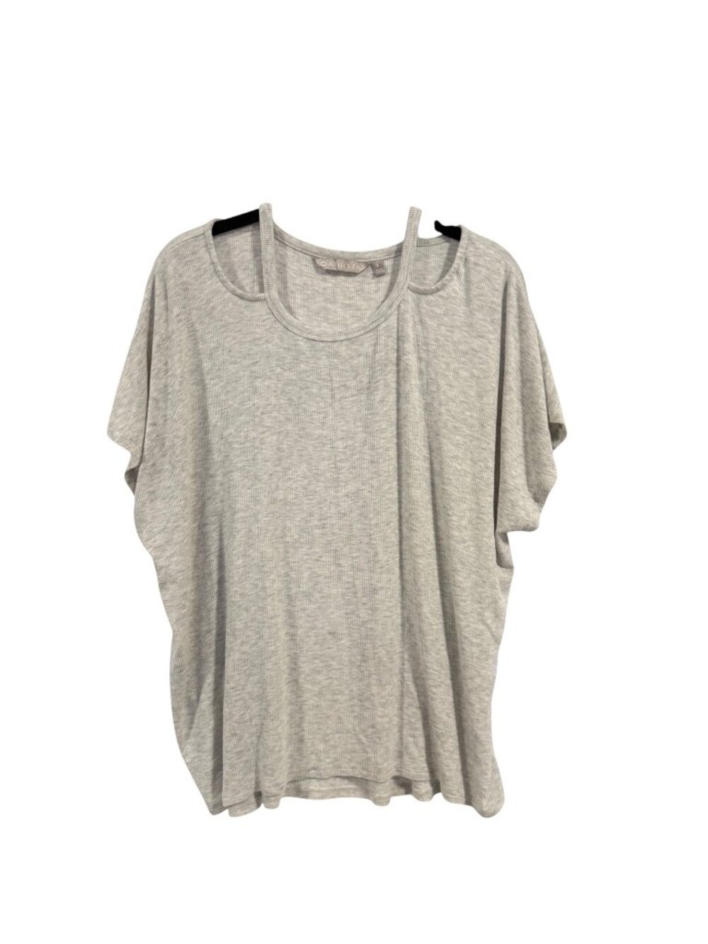 Athleta Glimpse Open Neck Tee Gray Size L‎